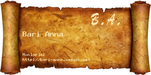 Bari Anna névjegykártya